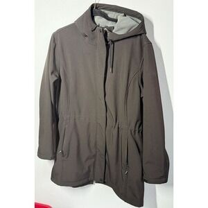 Outdoor Ventures Jacket Womens XL Black Hooded Softshell Zip Up Coat Winter Fall